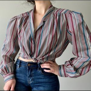 1970s Vintage Puff Sleeve Blouse